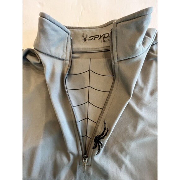SPYDER WEB 1/4 Zip Pullover Long Sleeve Mens Shirt Sz Large Greys - Picture 6 of 8